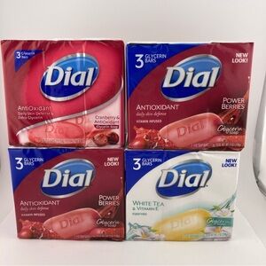 Dial Glycerin Bar Soap 3 Bars Cranberry 3 Bars White Tea 6 Bars Power Berries